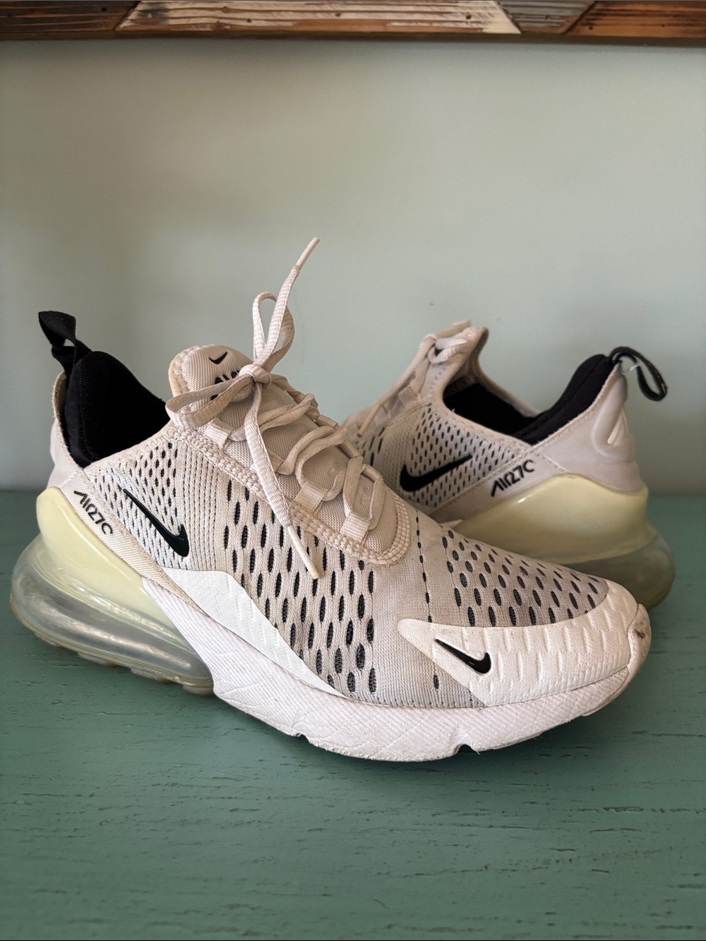Nike Kids Air Max 270 React Sneakers - Cream/Black